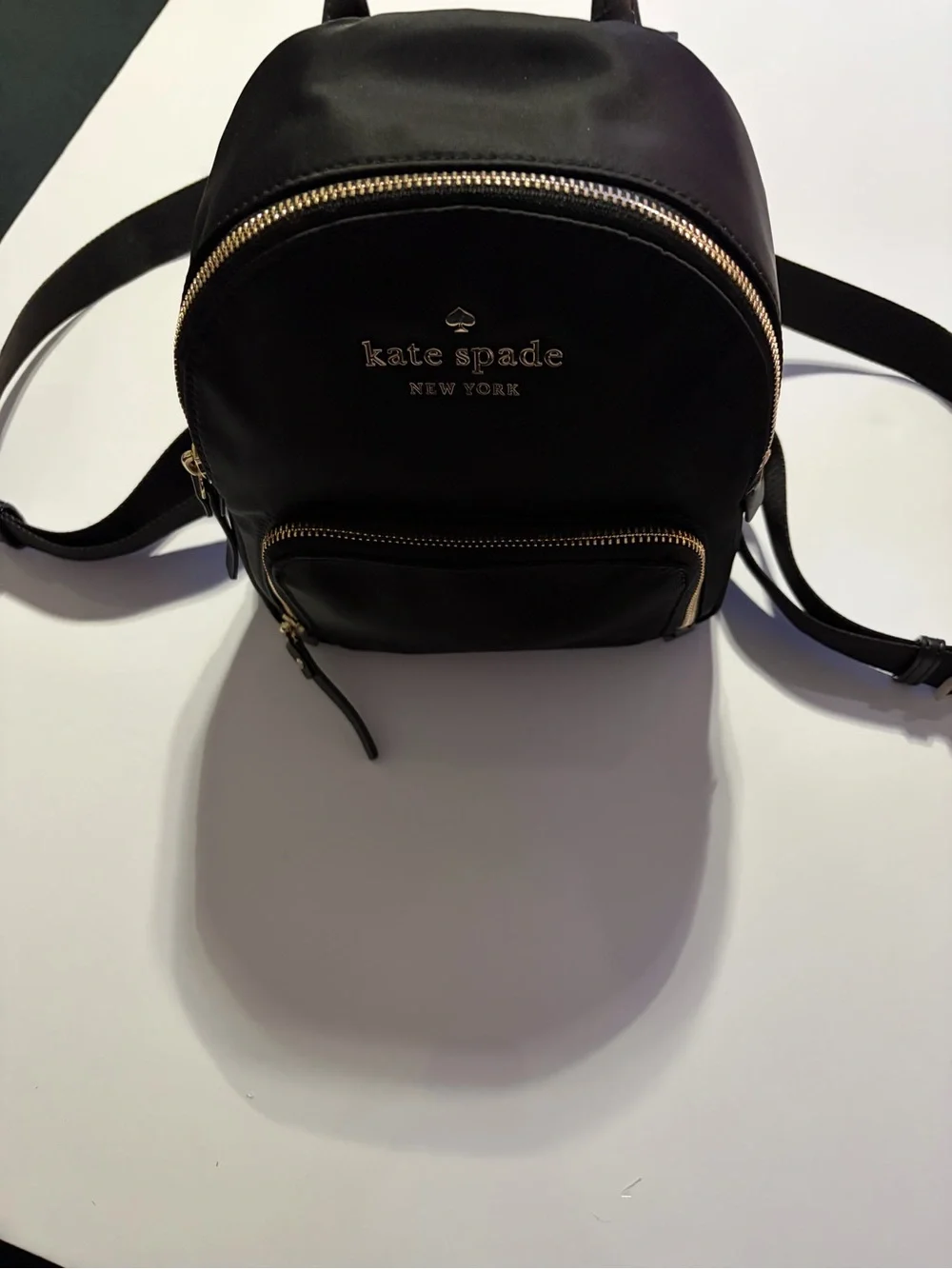 kate spade Black Nylon Mini Backpack with Gold Hardware